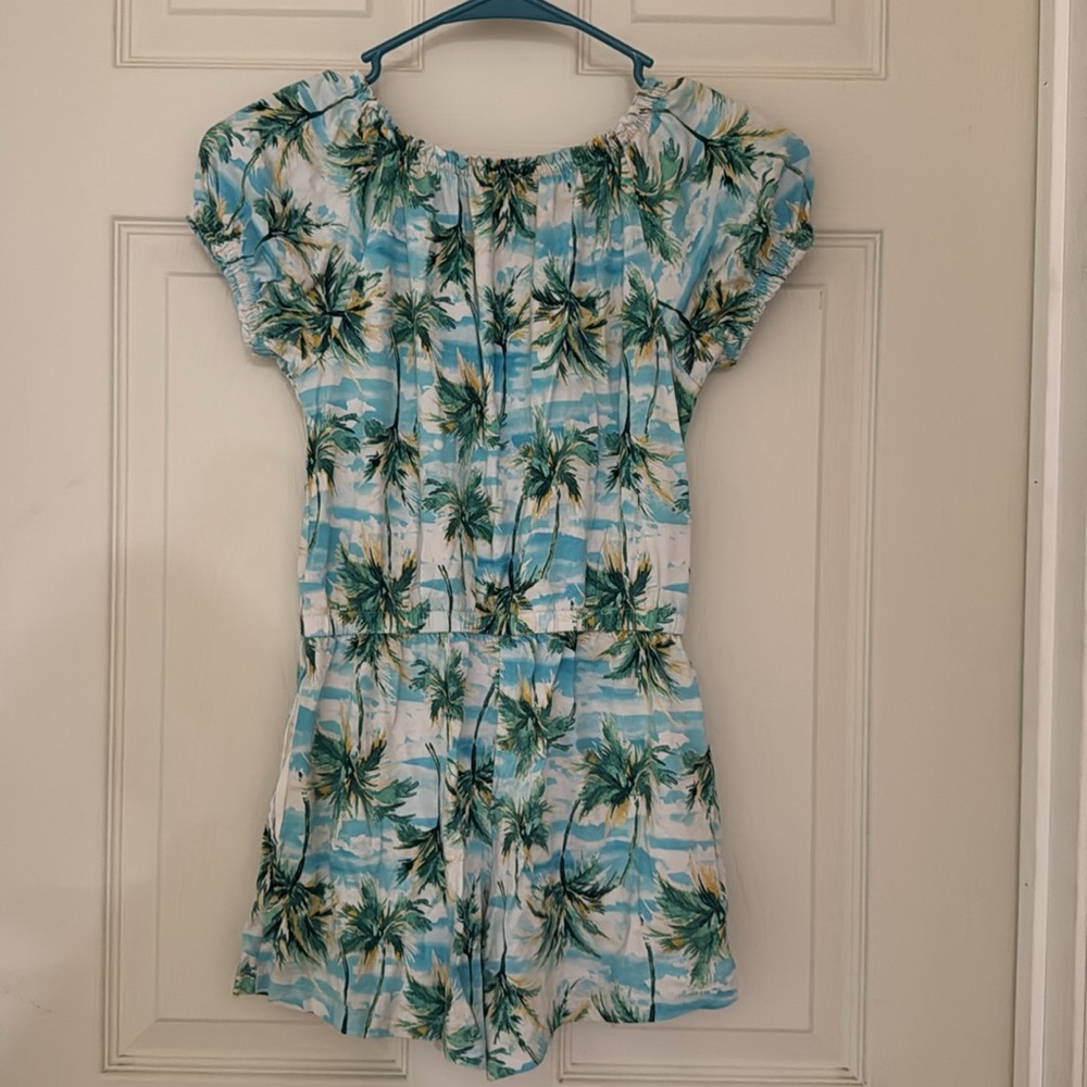 Old Navy Kids Palm Tree Print Romper - Blue and Green - Picture 6 of 6